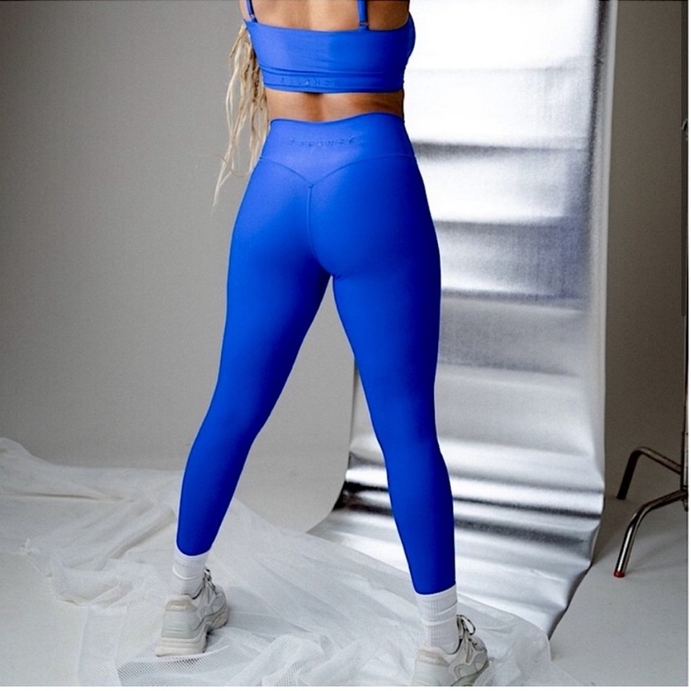 Balance Athletica Vitality Liquid Metal Leggings Blue